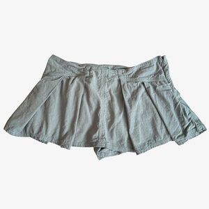 Free People Women's Micro Mini Skort Skirt Pleated Blue 100% Cotton Size 6